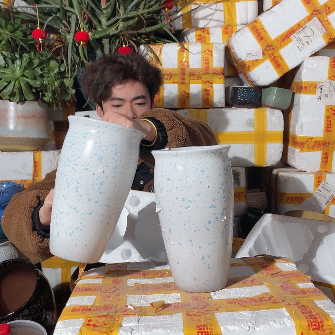 无铅玻璃宜兴紫砂花盆