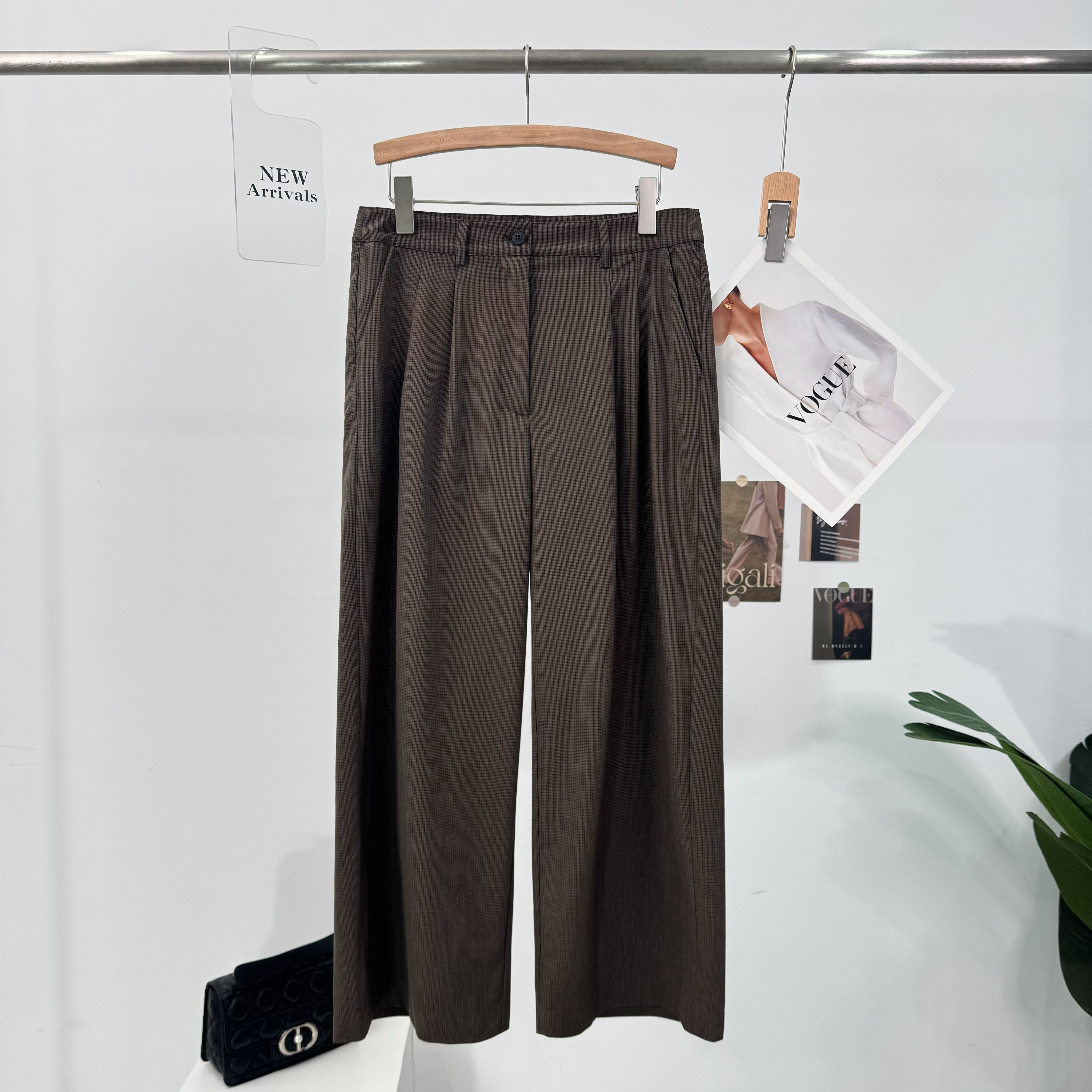 B546高端定制春季秋季时尚休闲裤简约复古宽松夏季水洗常规款复古