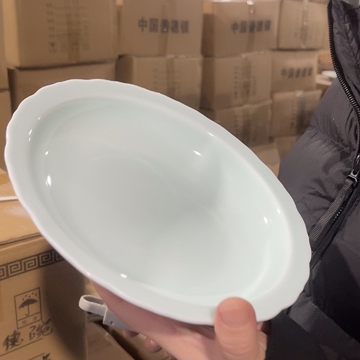 今***啊瓷片玲珑12英寸鱼盘一个，包邮