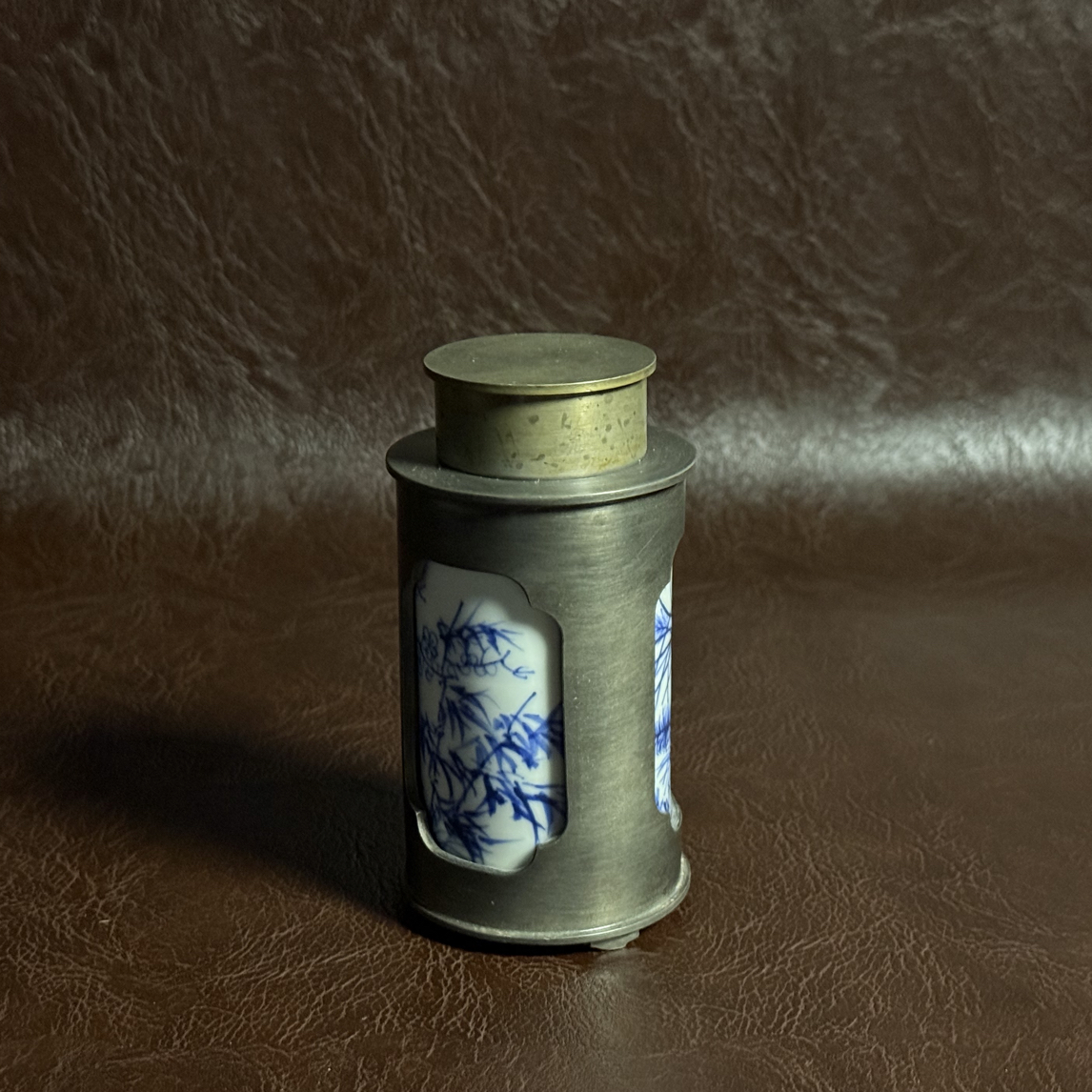 锡器 茶叶罐 瓷包锡