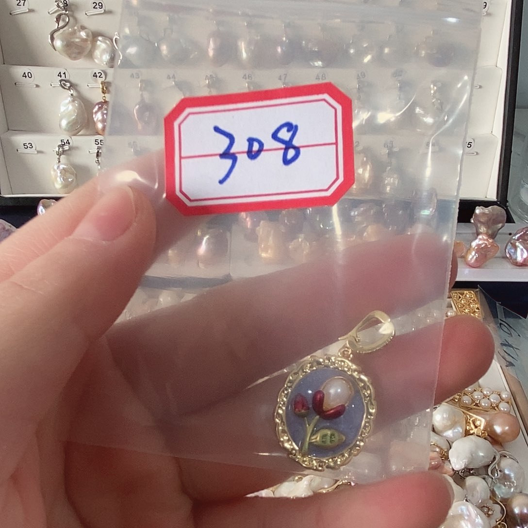 淡水珍珠吊坠银S925镶嵌