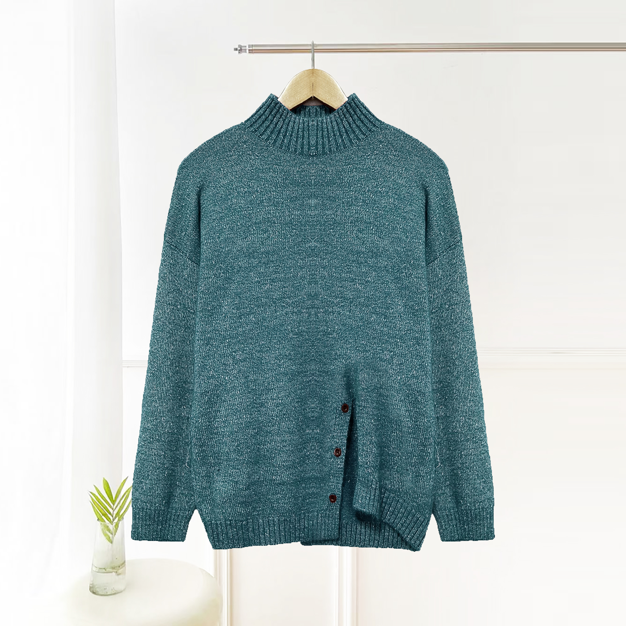 新品上新！女士设计感开叉针织毛衣H270