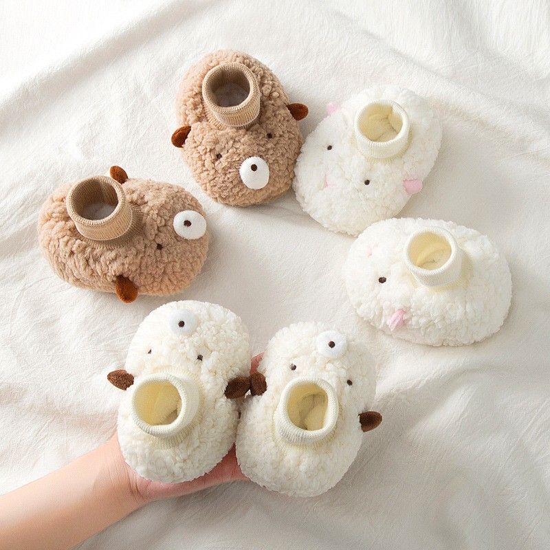 新品巴拉巴拉秋冬季--个月男女宝宝加绒加厚棉鞋子婴幼儿软底不掉