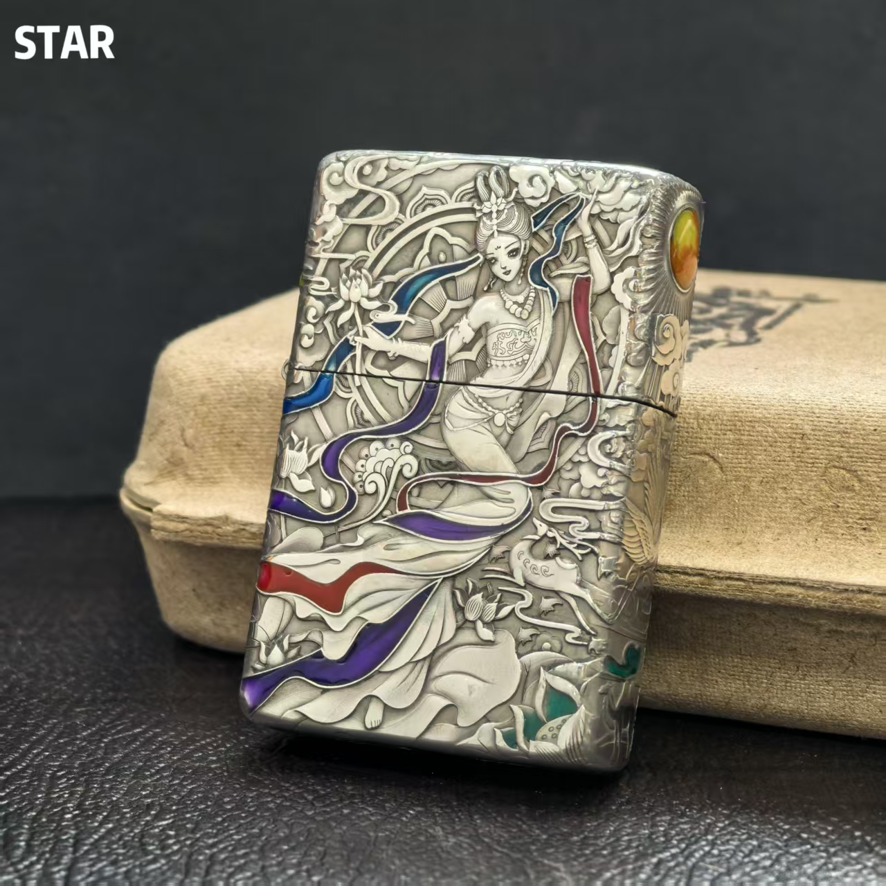 恒星白铜905盔甲五面浮雕遇见飞天煤油打火机