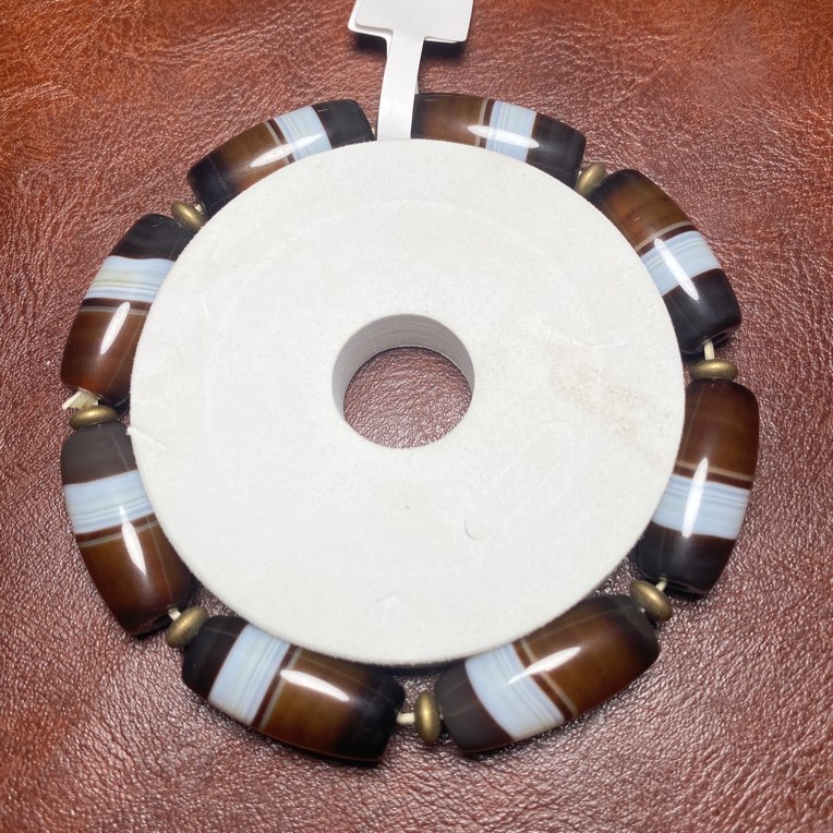 天然线条药师玛瑙玉髓手串手链 单颗直径20左右