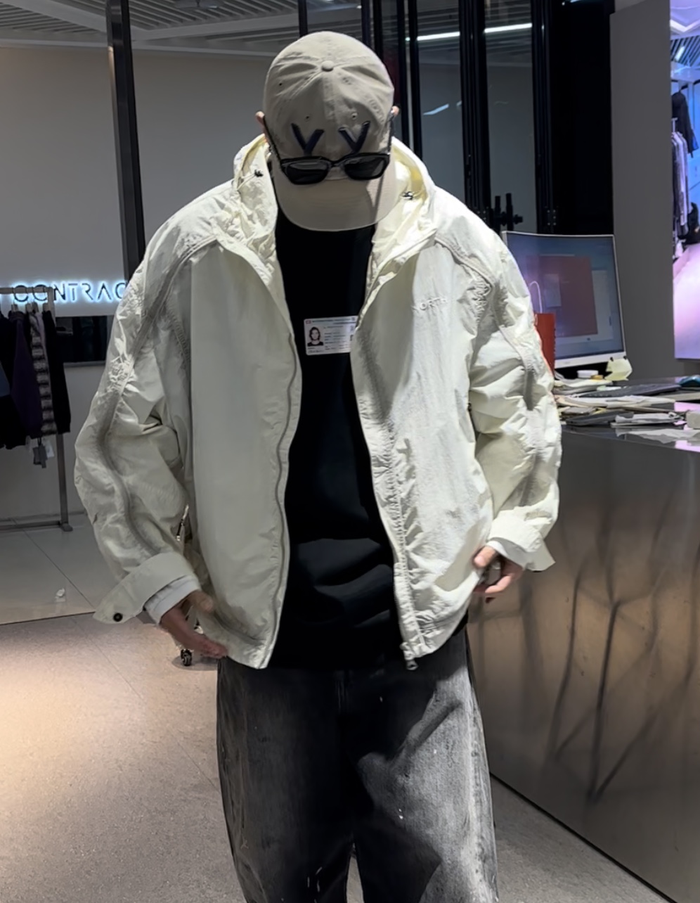 小众喷染潮牌宽松防晒薄款连帽衬衫外套
