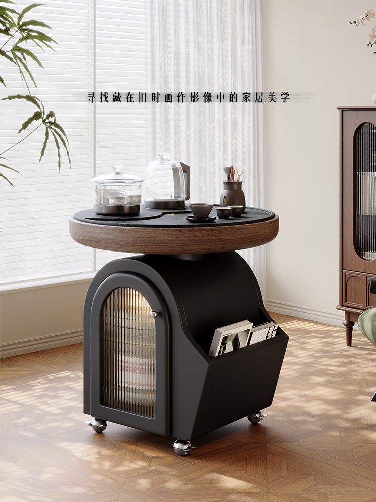 简约实木茶几可移动升降折叠边几客厅家用小户型推车架子沙发边几