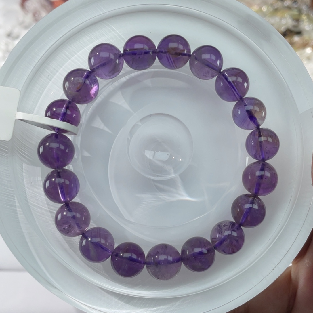 手串未镶嵌水晶005飘花紫水晶10m+