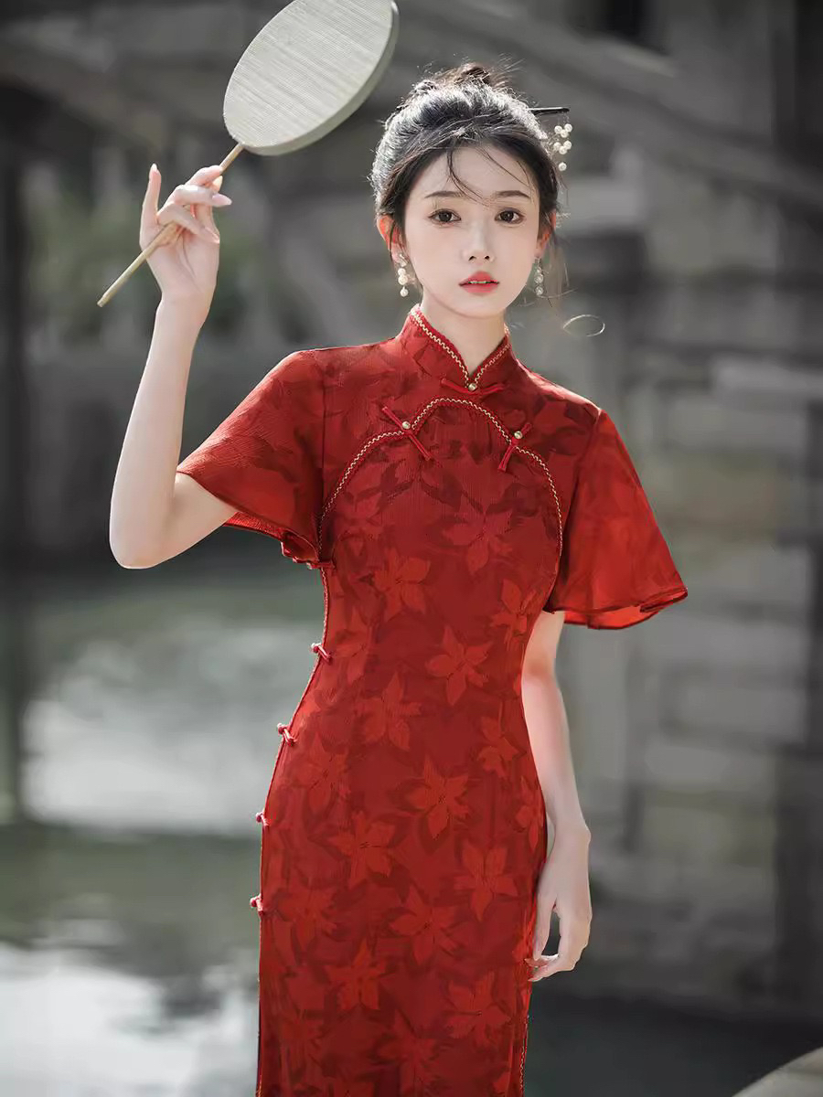 ［相见欢］敬酒服订婚送考中国风旗袍日常修身高腰