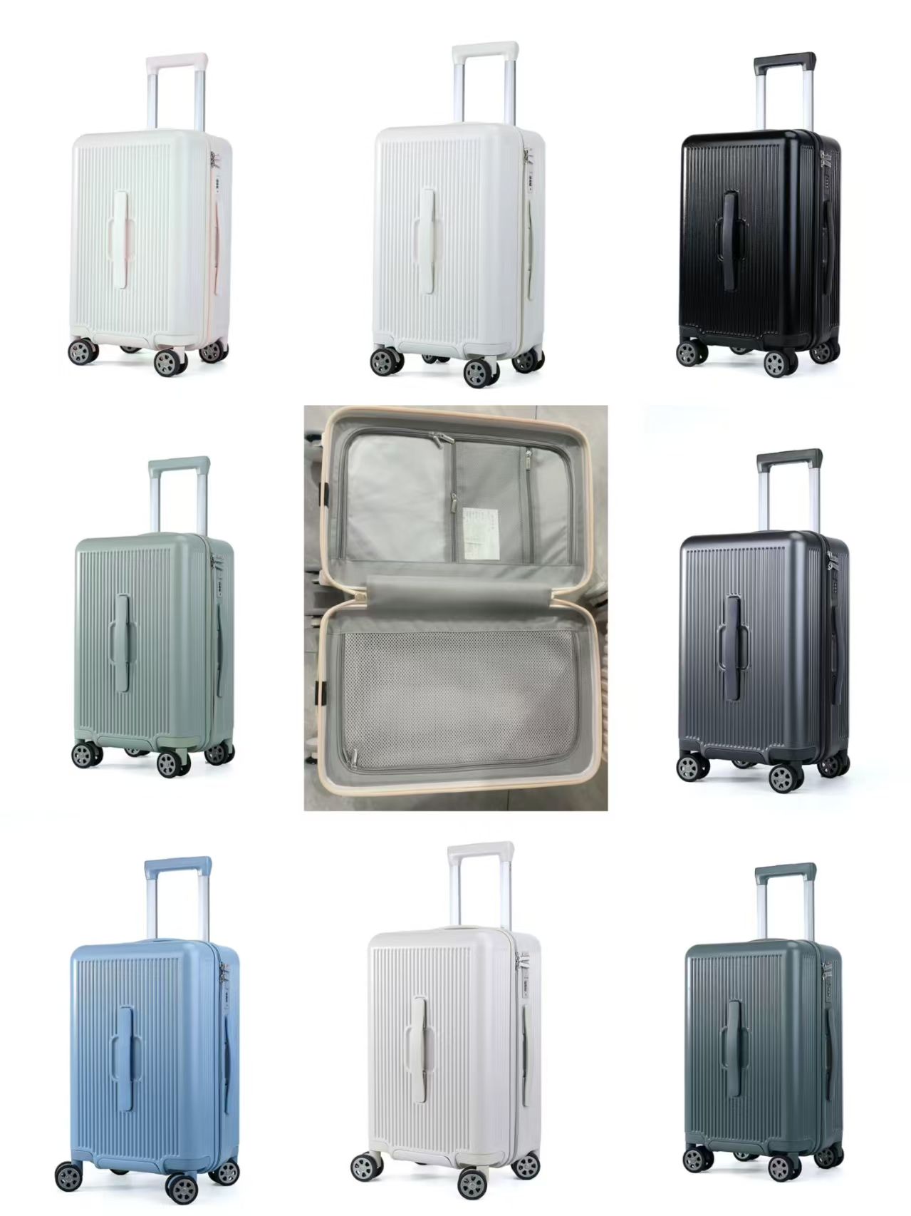 纯PC黄金比例箱壳静音海关密码锁内嵌手提高档干湿分离里布2号箱