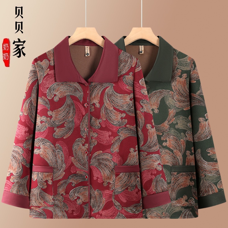 老年人衣服女新款奶奶装长袖衬衫6070岁妈妈装上衣老太太薄款外套