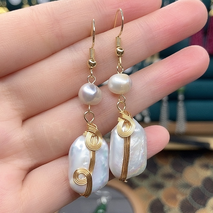 石英质玉耳钉银S925镶嵌516