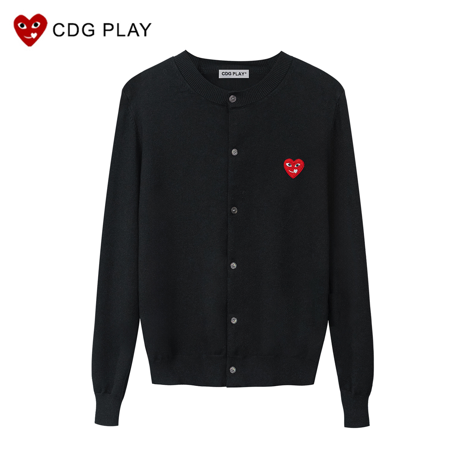 【开学季】CDG PLAY欧若假日风圆领针织开衫2025秋冬潮流洋气休闲装