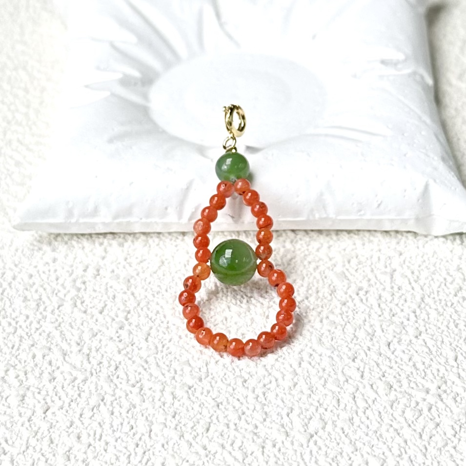 南红小米珠葫芦挂件