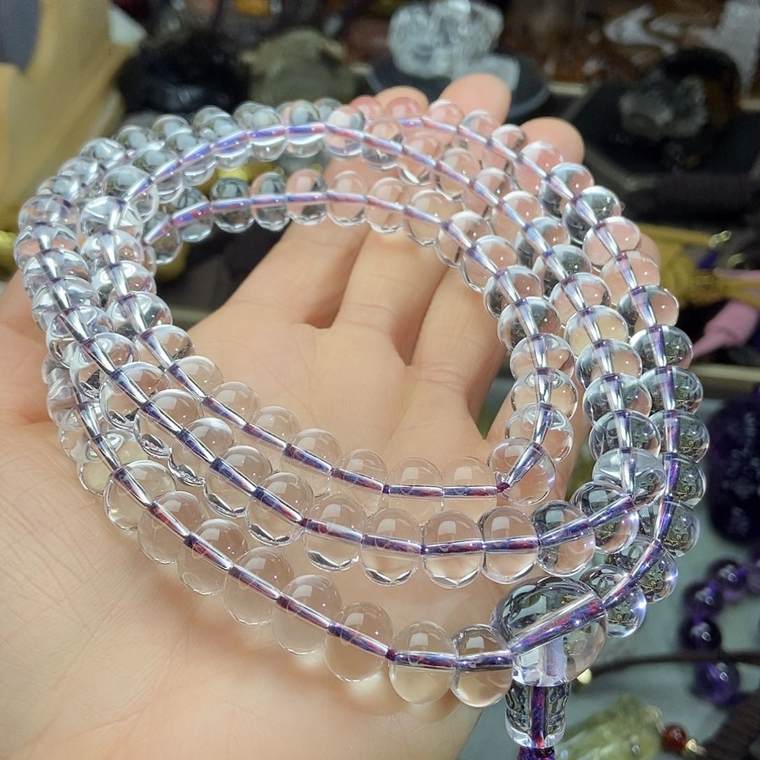 水晶套链未镶嵌水晶108颗盘珠
