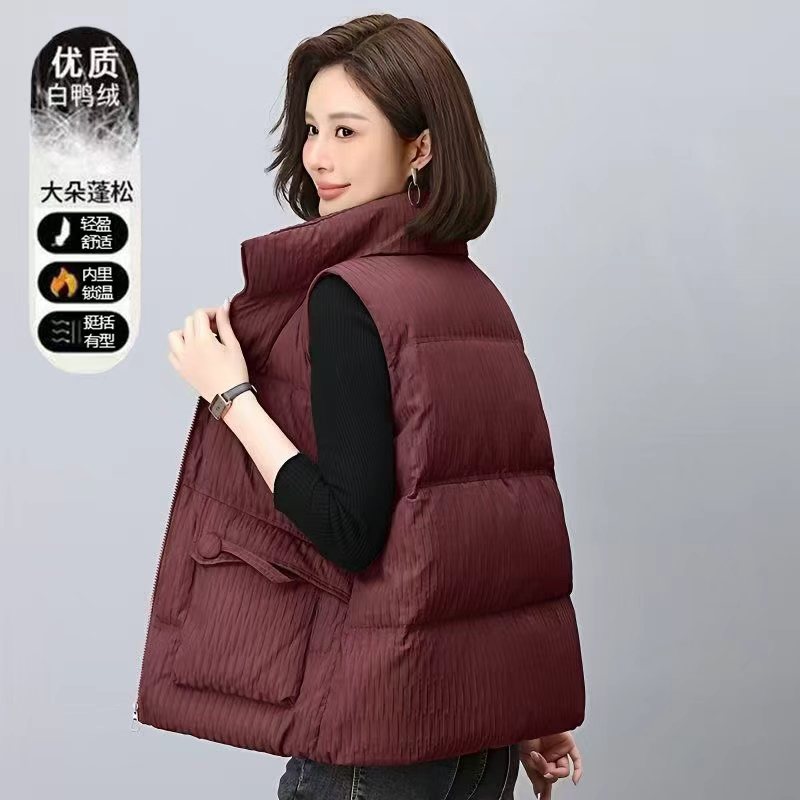 羽绒马甲女短款2025秋冬新款立领白鸭绒爆款洋气百搭外穿坎肩外套