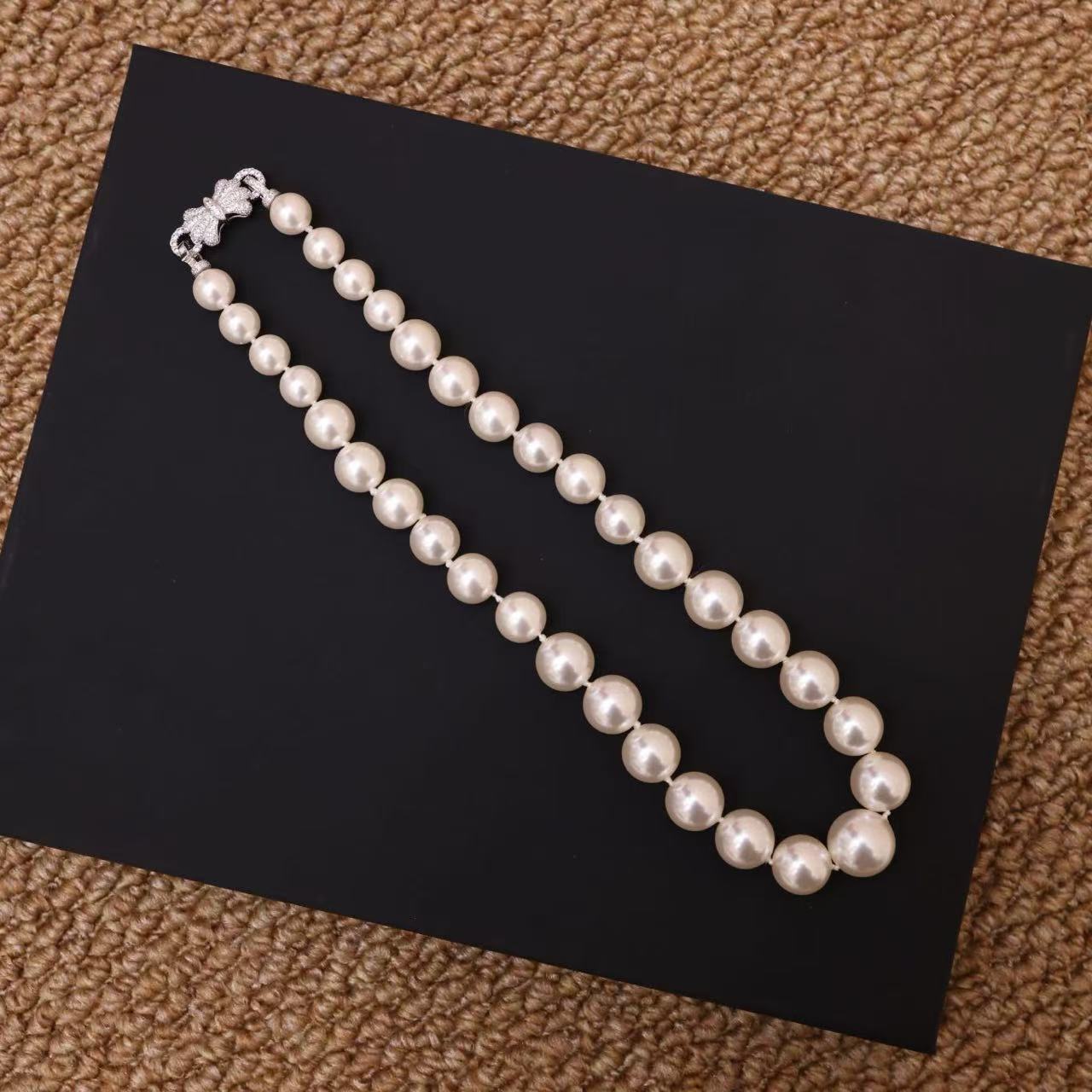 铜合金项链 【晨老板】B 时尚珍珠蝴蝶结项链69253797