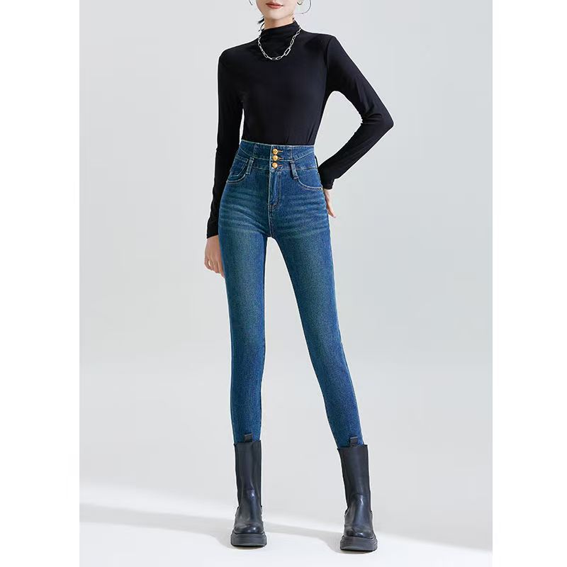 大春-39面包（断码)孤品9分小个子加绒烟管裤 直筒裤