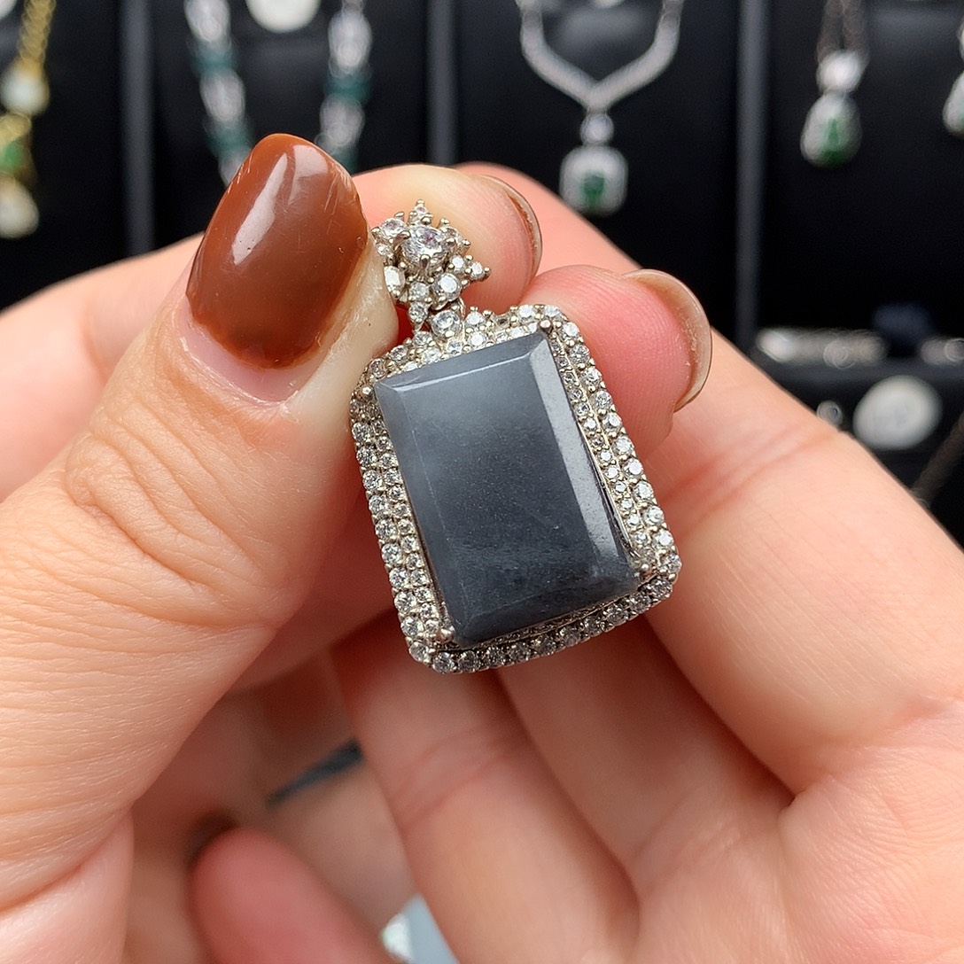 翡翠银S925镶嵌颈饰