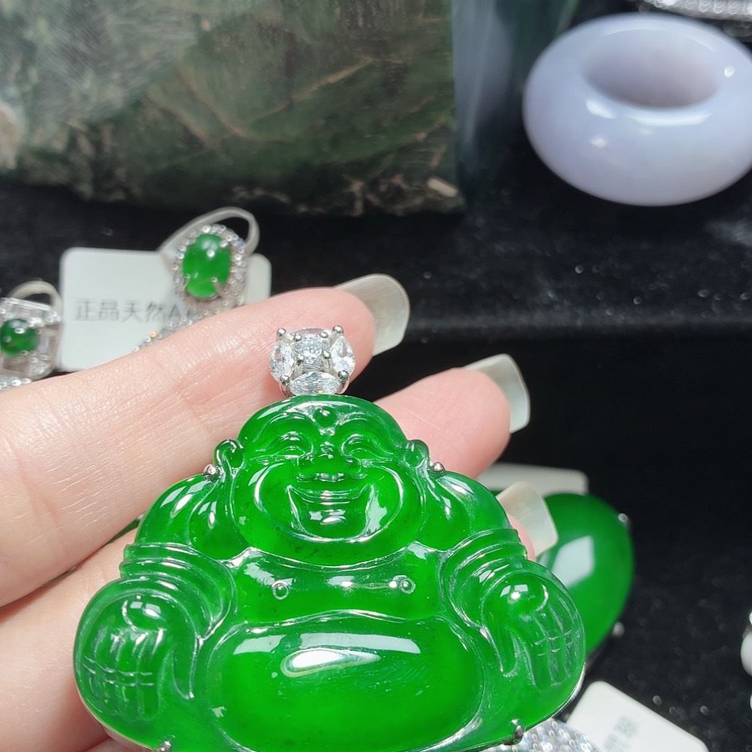 翡翠银S925镶嵌颈饰
