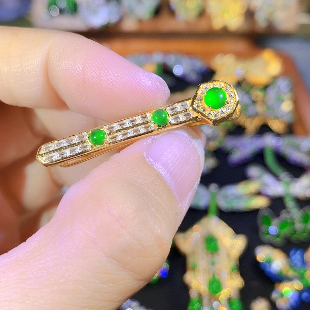 吊坠(不含链)银S925镶嵌翡翠