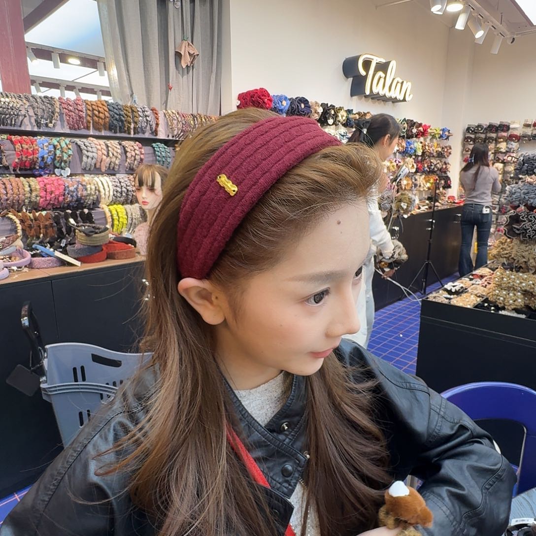 布艺非金属红色发箍