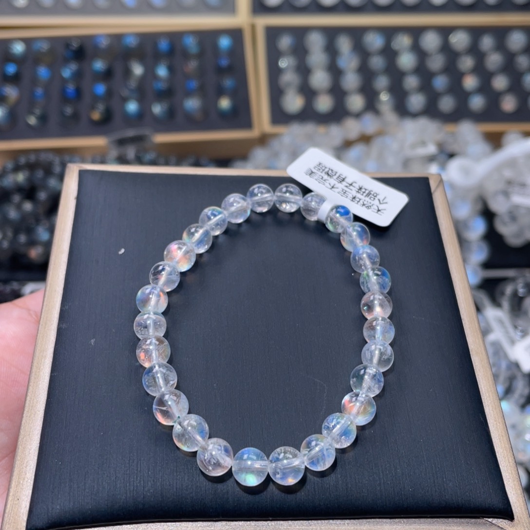 手链未镶嵌长石马岛幻彩月光石手链6.5mm
