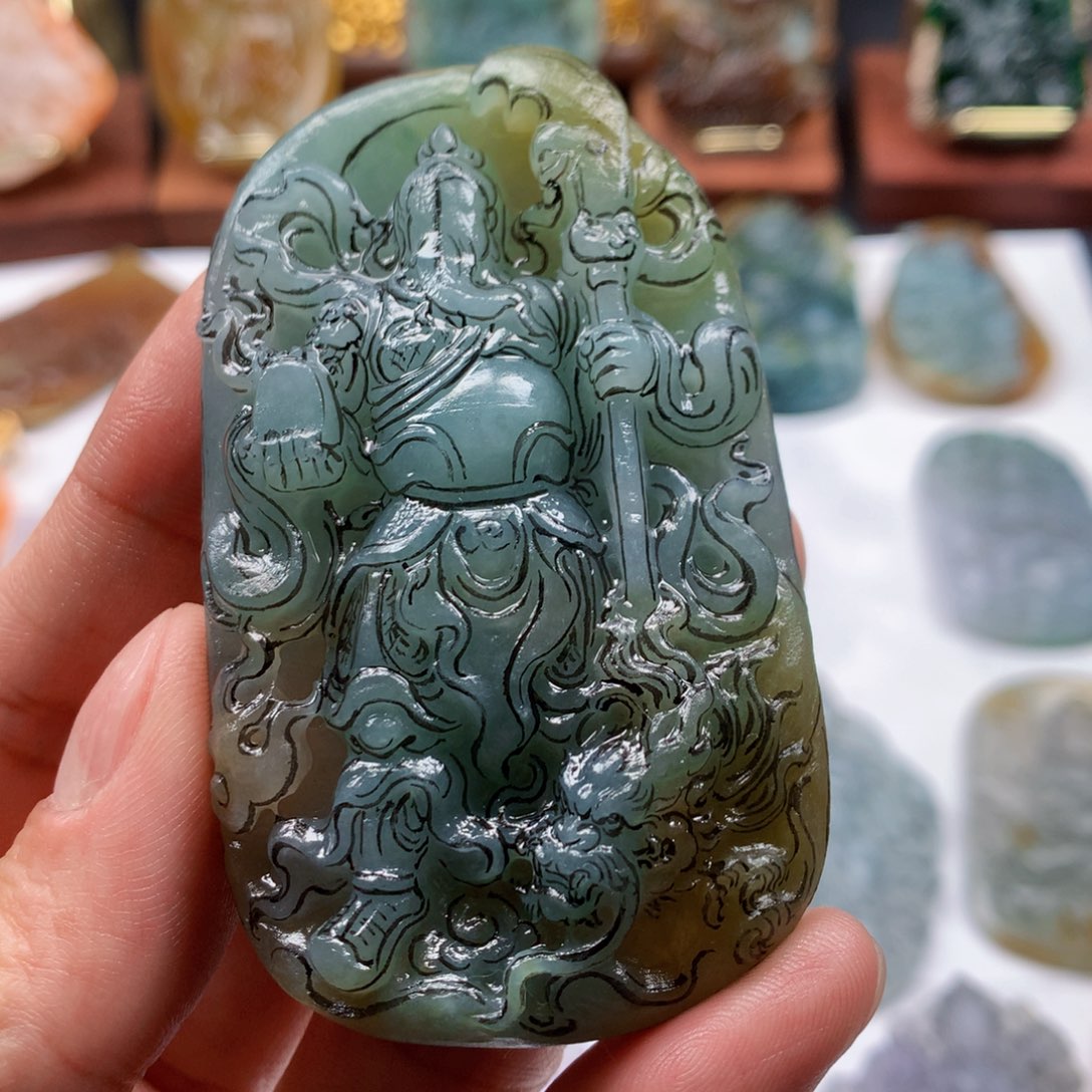 好***上定制翡翠未镶嵌关公