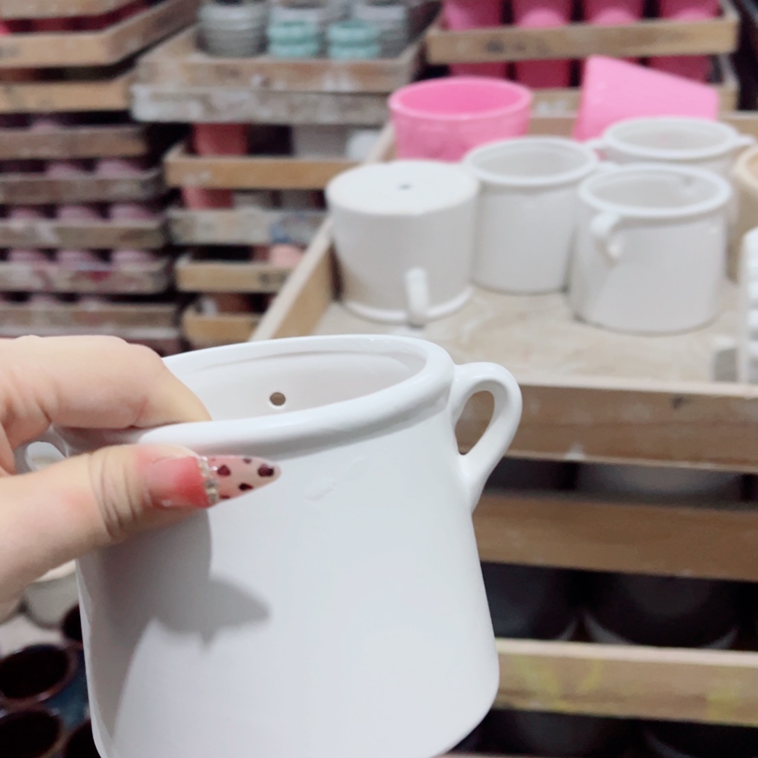 有孔，陶瓷花盆满10米包邮发货微瑕