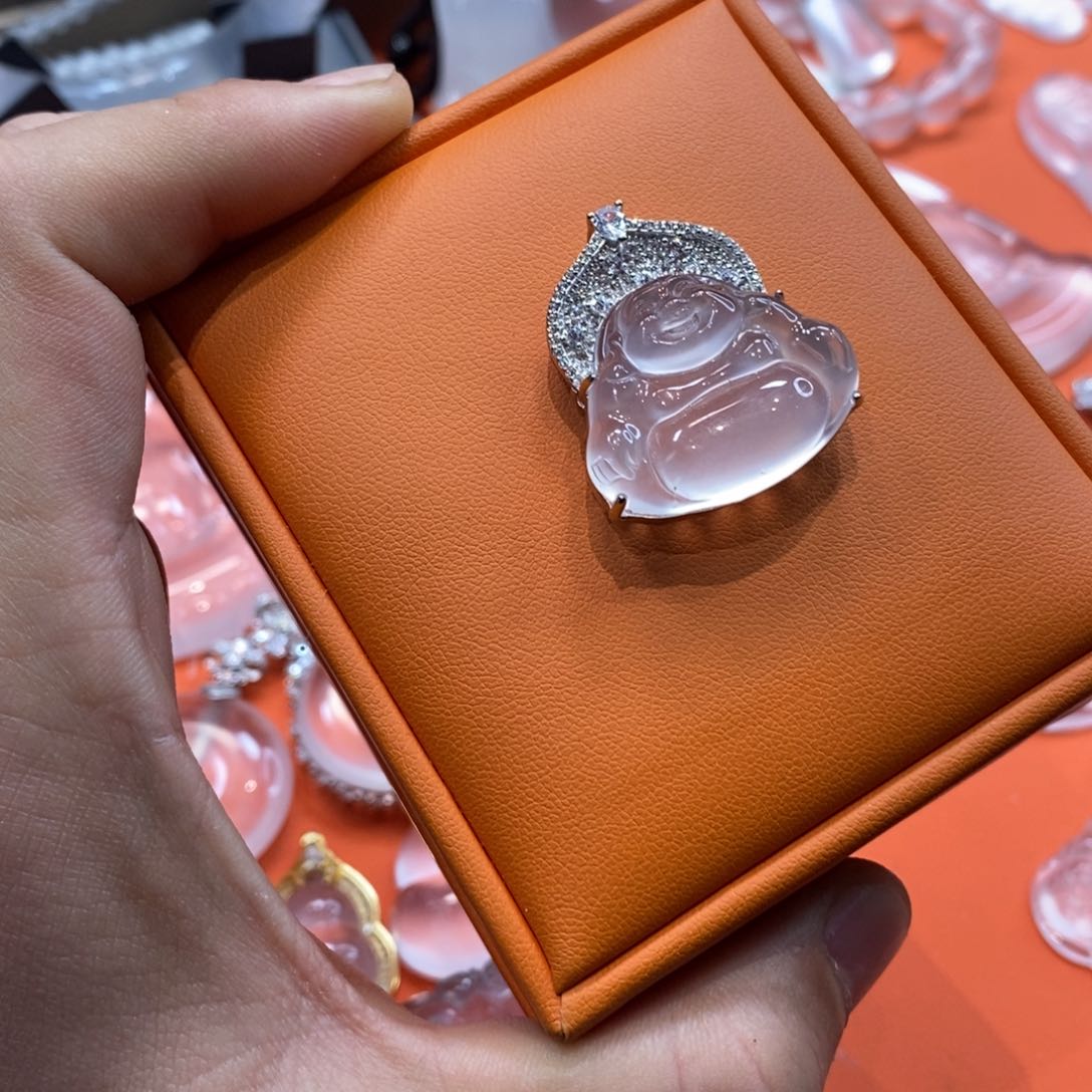 石英质玉吊坠银S925镶嵌