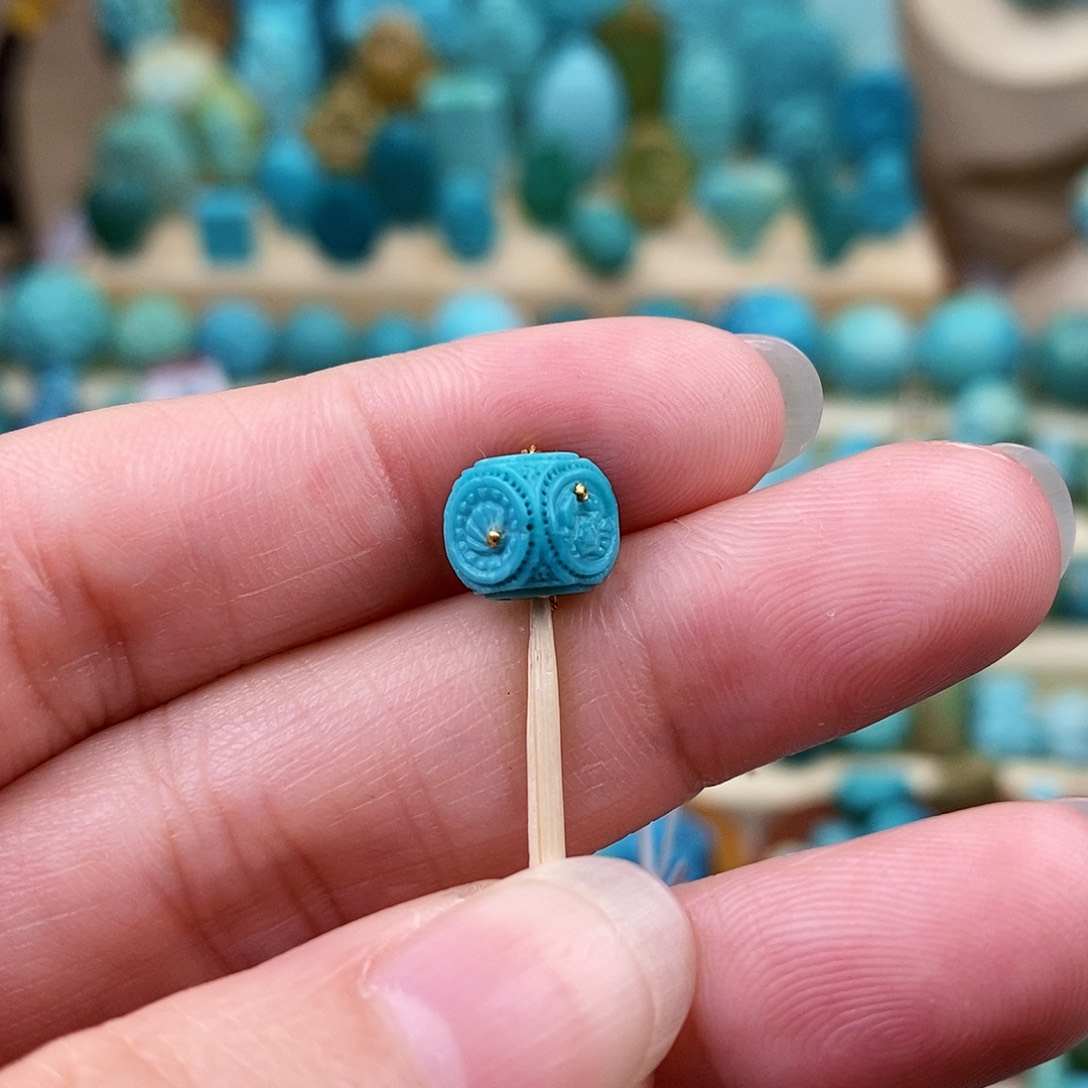 绿松石珠宝奇石银S925镀金镶嵌