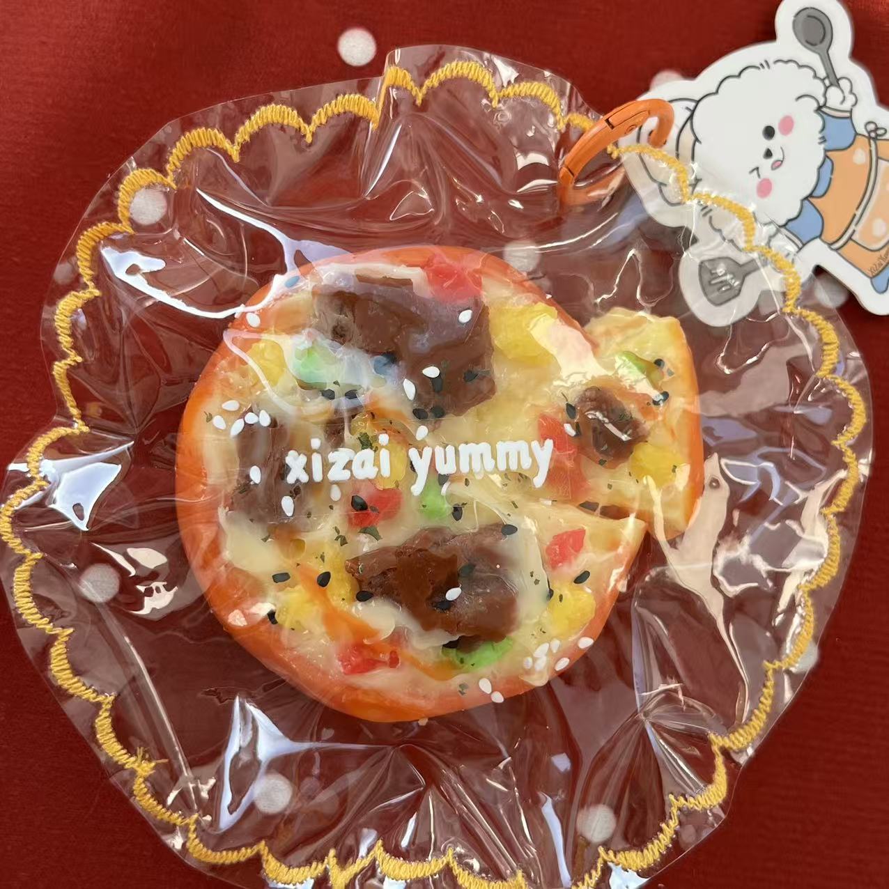  糯米泥缝边【切块披萨】喜仔yummy食物系硅胶捏捏礼物玩具