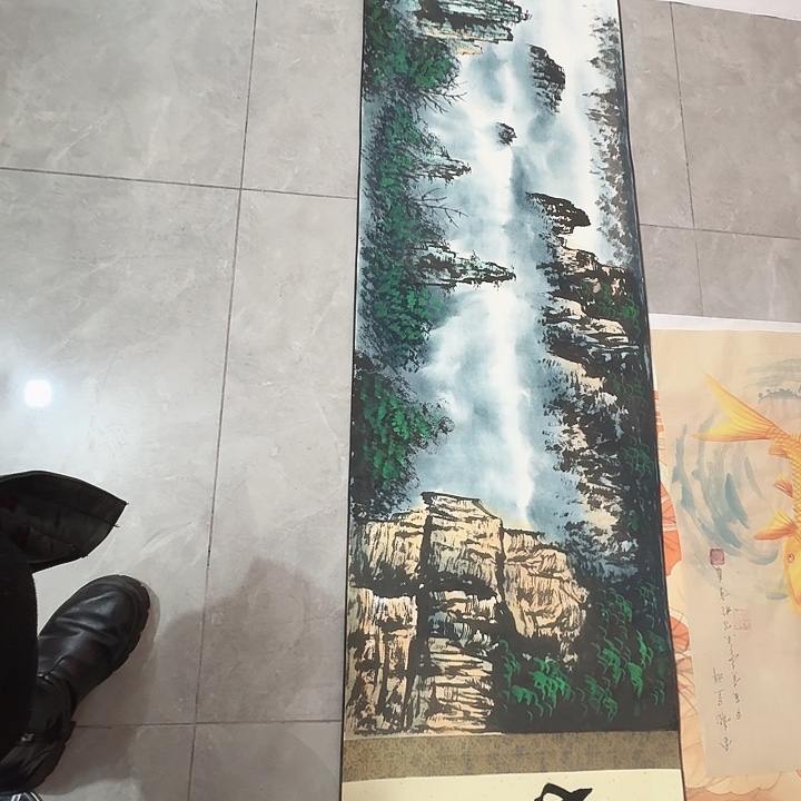 国画黄春香国画手卷山水尺寸500*50