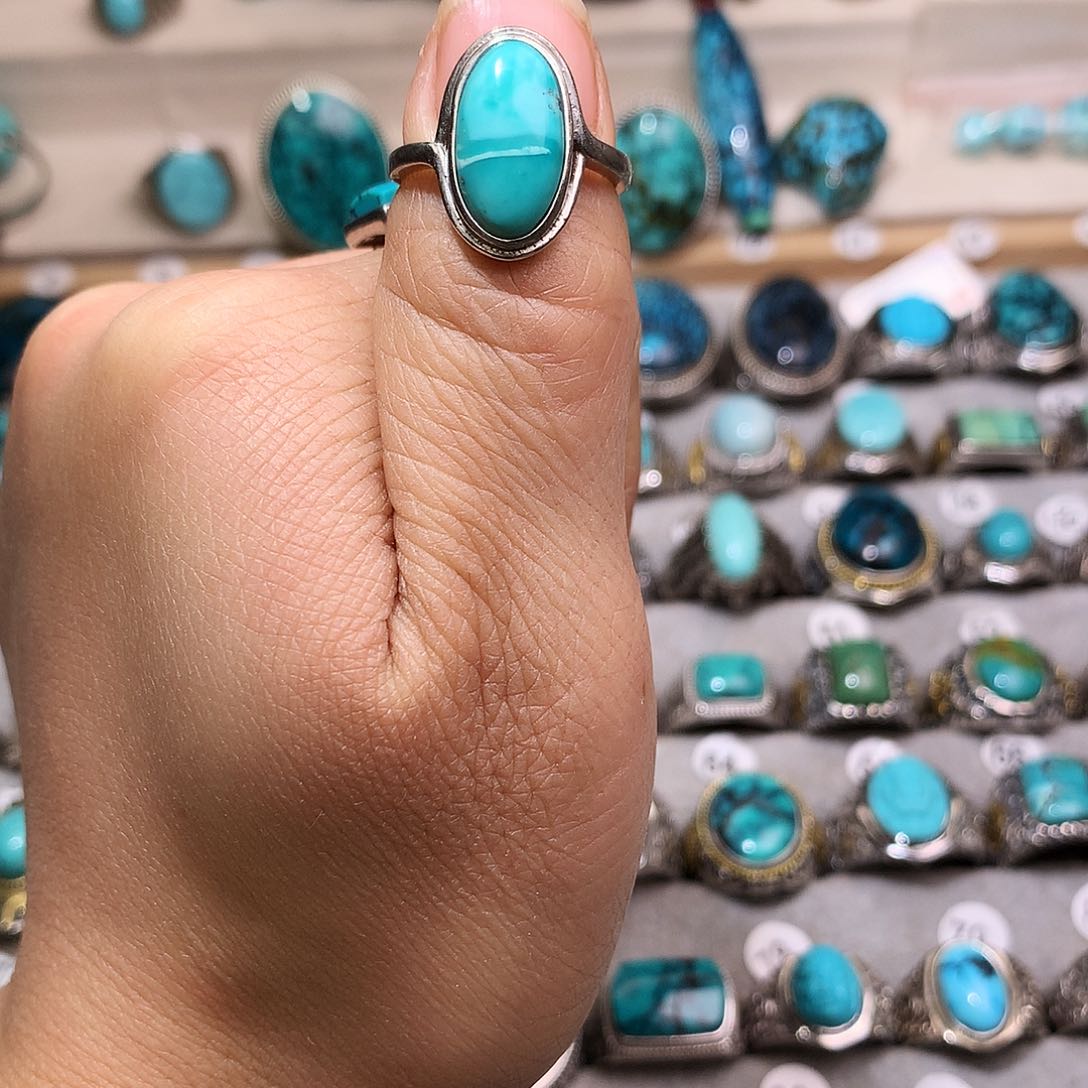 绿松石挂件银S925镶嵌