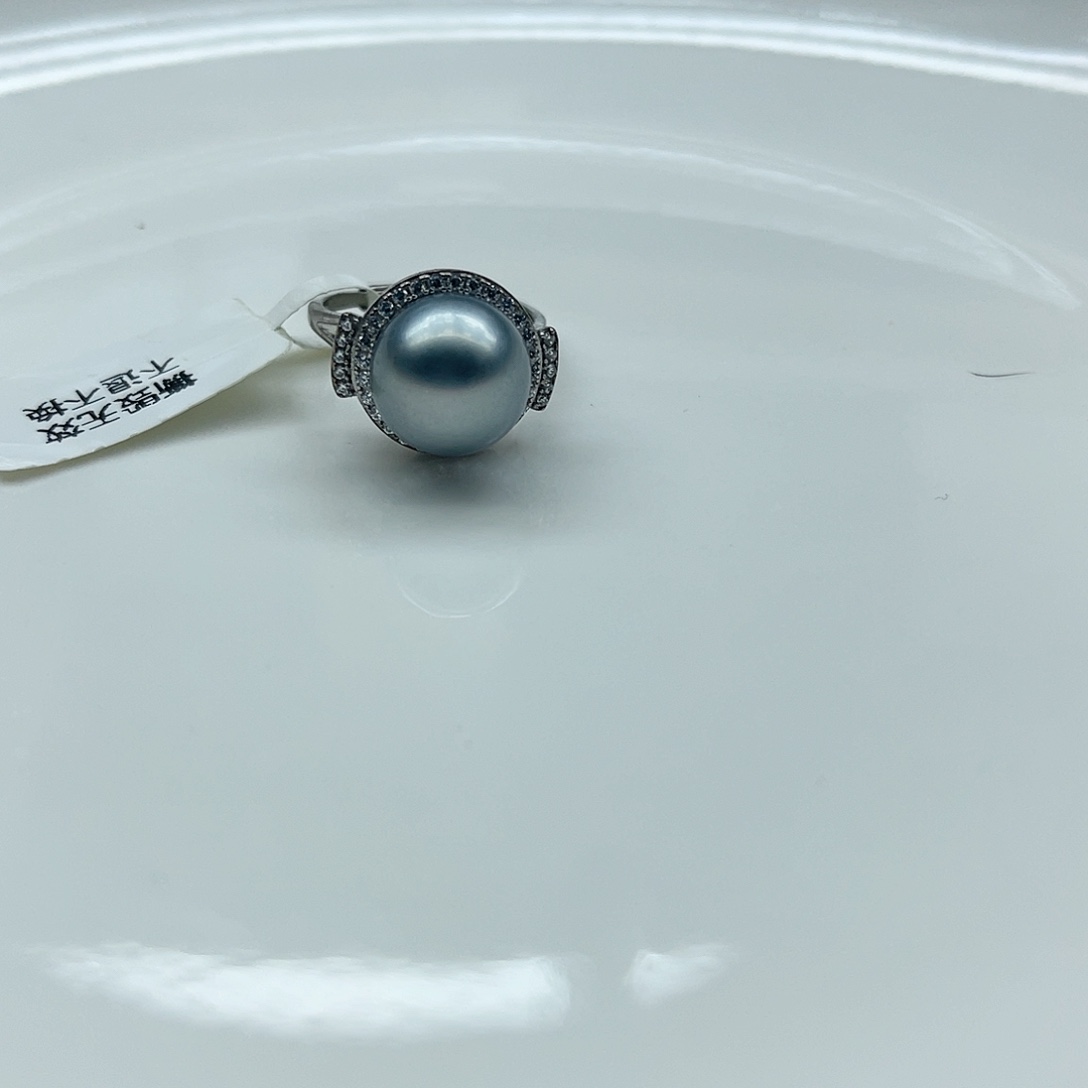 银S925镶嵌戒指海水珍珠