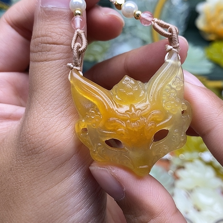X***n未镶嵌岫玉吊坠毛衣链锁骨链