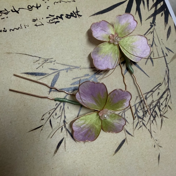 春亦归古风发饰绒花发簪 手工制作默认微瑕