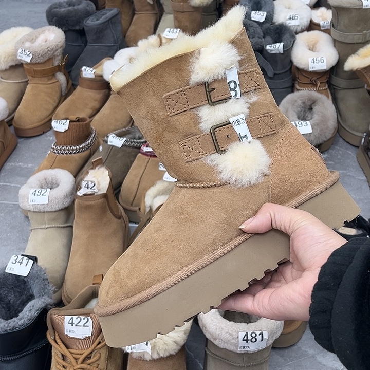 栗色两排扣厚底39