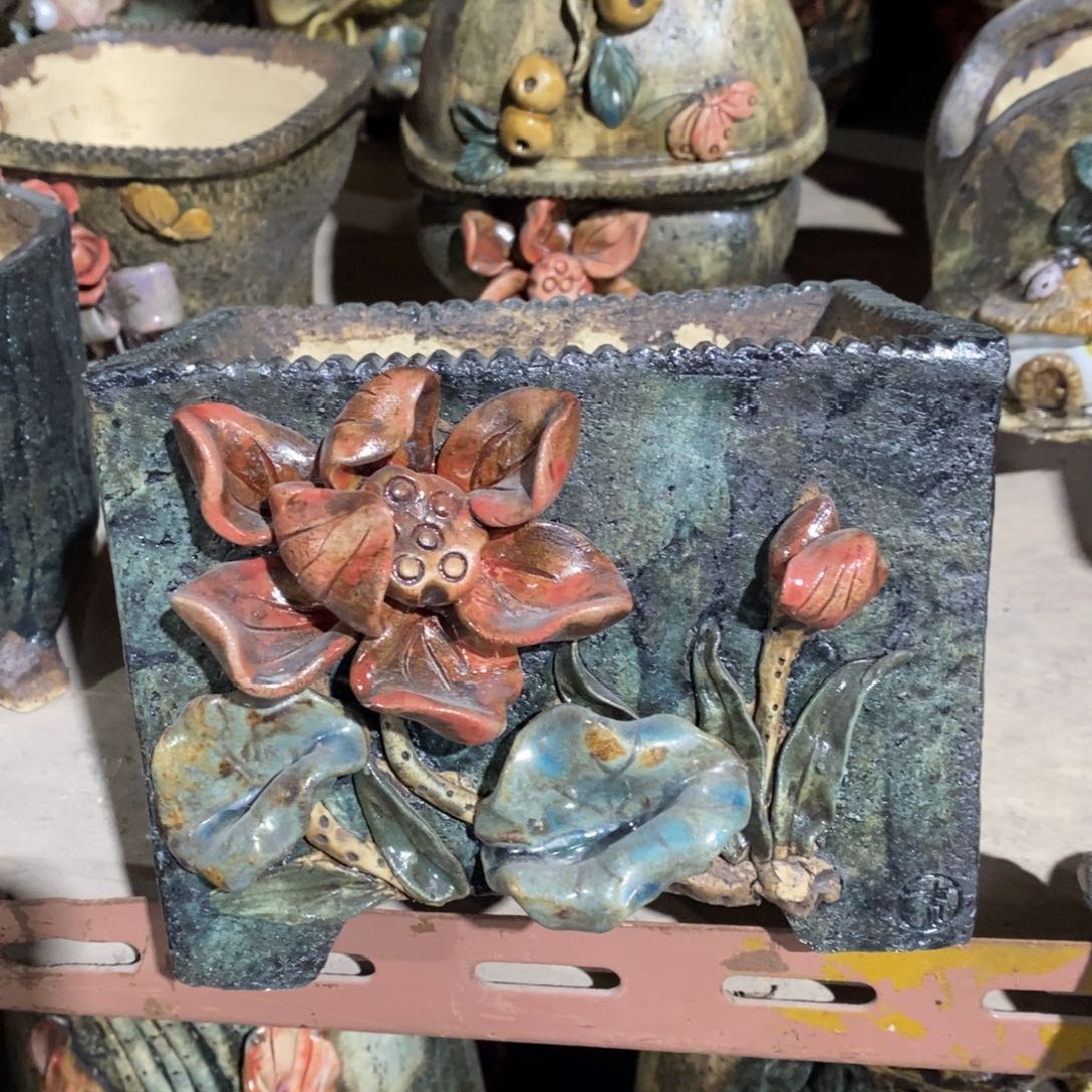 红陶青藤花器多肉花盆