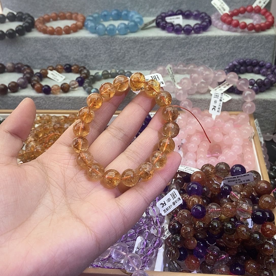 水晶手链未镶嵌小****?暴力黄水晶12