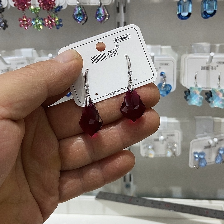 锆石纯铜合金耳环