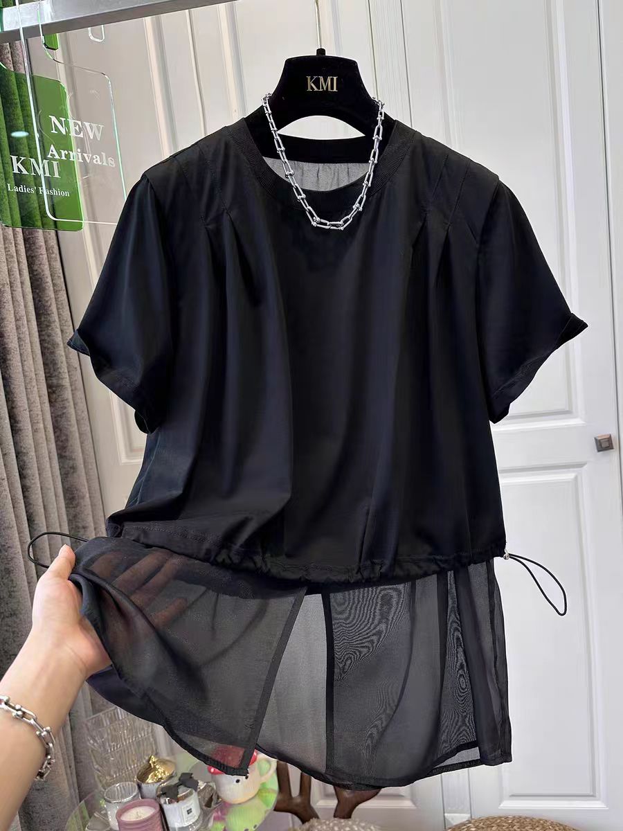 252666【PINGJIE】2025高货时尚宽松休闲潮流舒适百搭洋气短袖