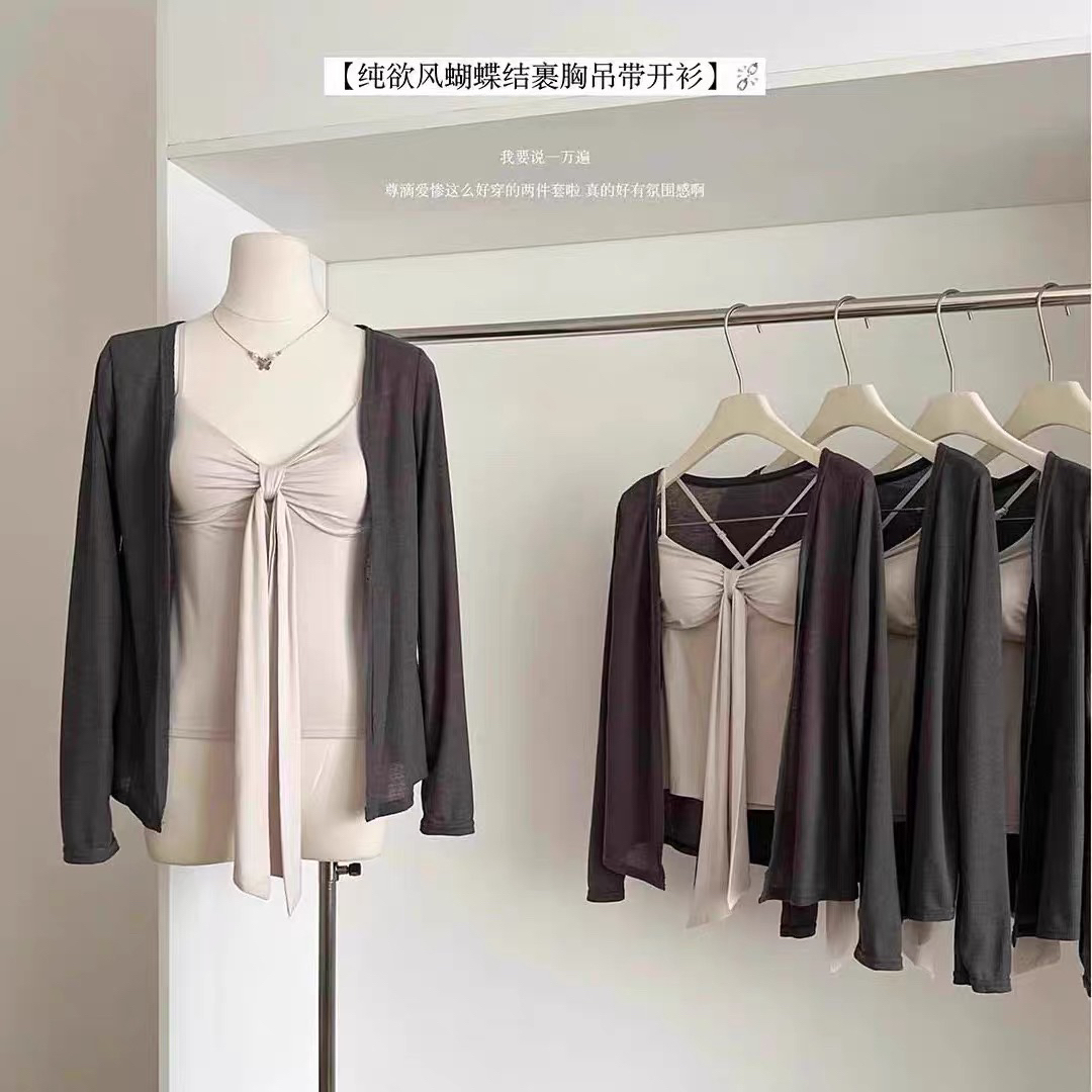 气质黑色无袖背心搭配半身裙女装春夏新款