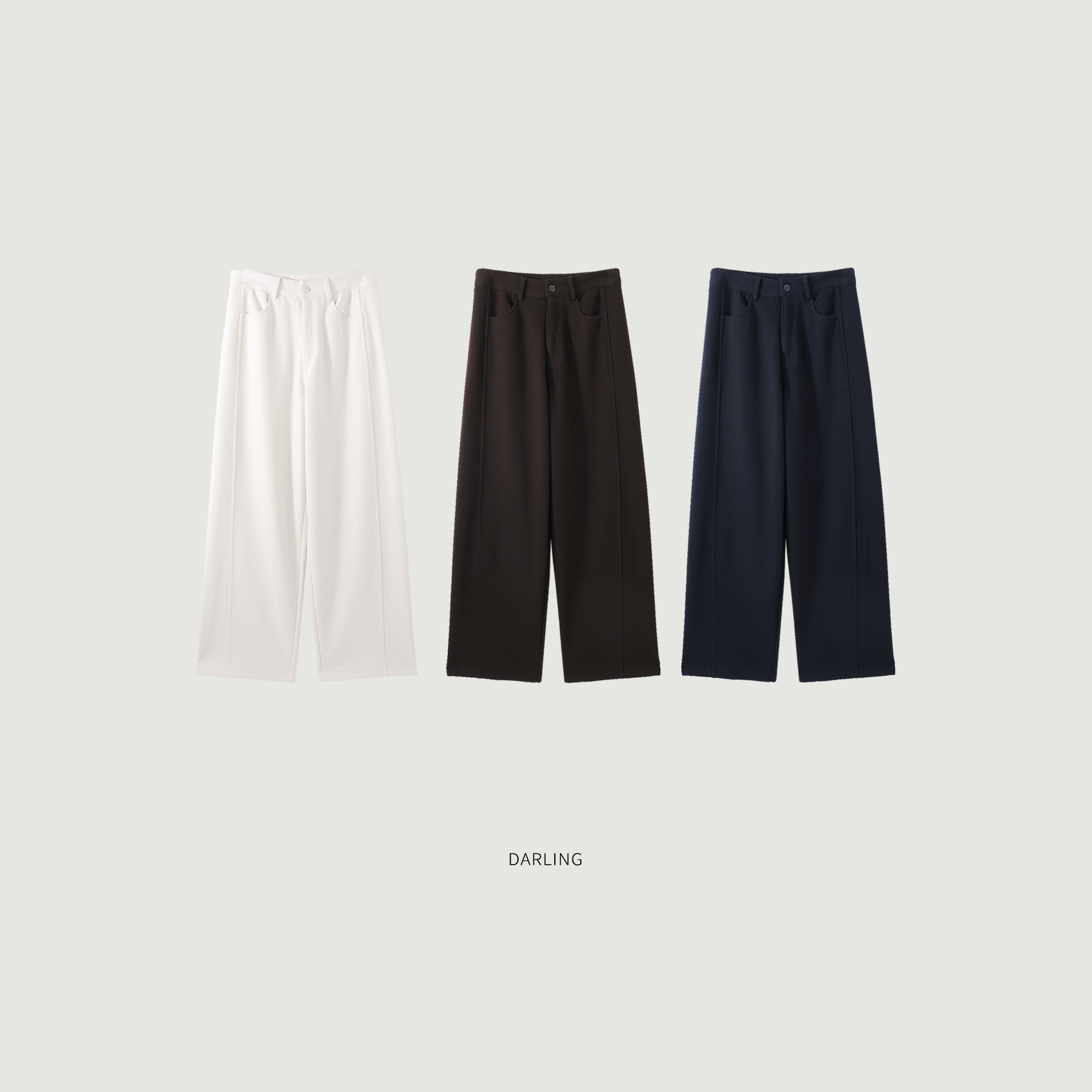 【不退不换】泡泡斜纹肌理高腰阔腿休闲显瘦直筒长裤2025冬