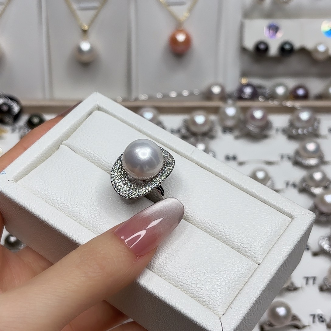 冰***芯淡水珍珠戒指银S925镶嵌