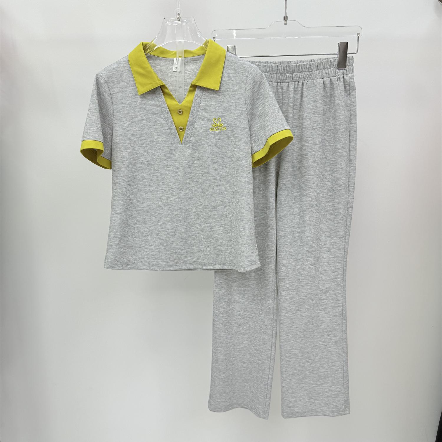 中年妈妈夏装运动套装2025新款中老年女夏季50多岁短袖t恤运动服