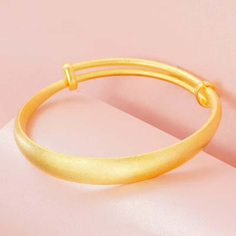 足金999精美时尚磨砂推拉手镯