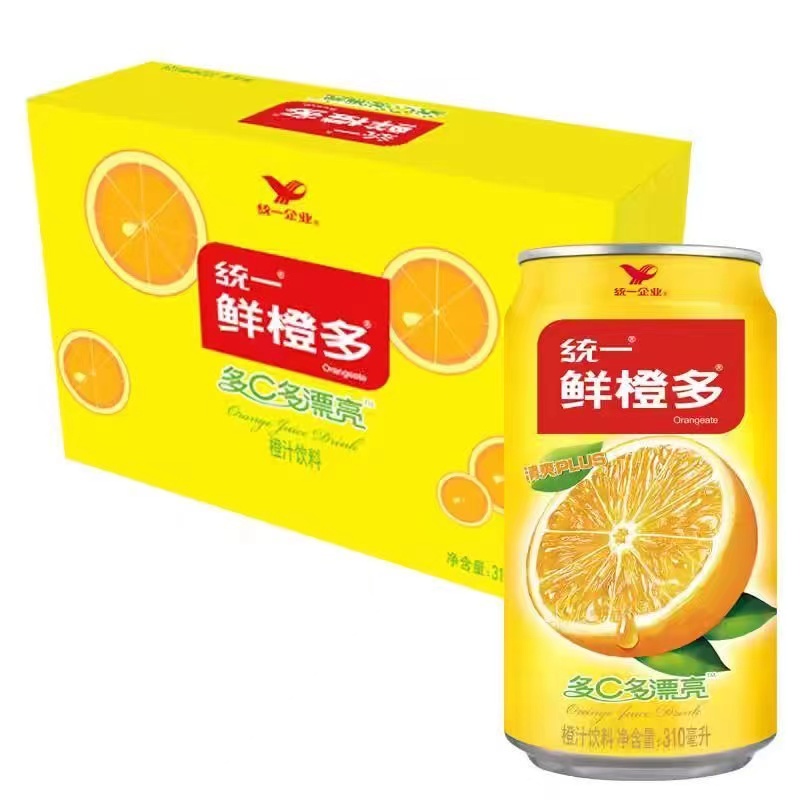 【统一罐装】鲜橙多蜜桃多330ml*6拉罐饮料冷冻解腻口味能量风味