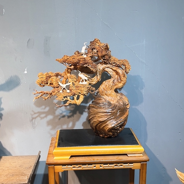 柏木（崖柏）u****8崖柏陈化料纯手工雕刻树