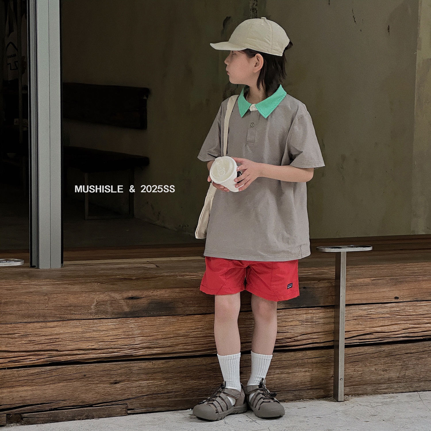 【MUSHISLE】阿又夏季童装儿童男童中大童户外撞色翻领Polo衫85157X